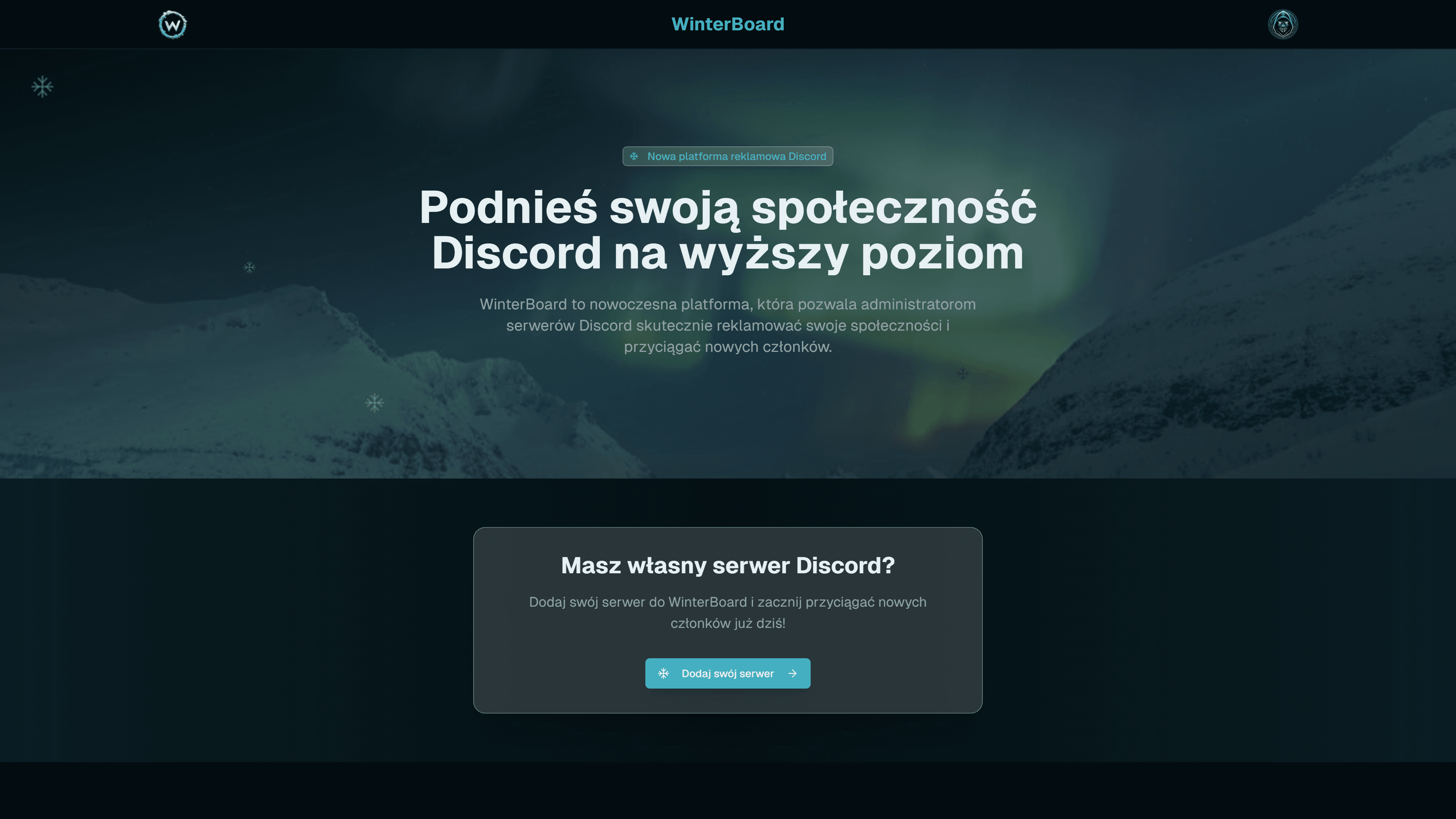 WinterBoard - Discord Server Promotion Platform